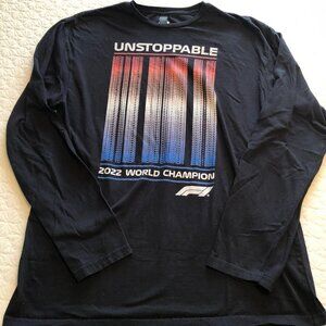 Men's Majestic Black Formula 1 2022 World Champion T-Shirt long sleeve, Sz XL